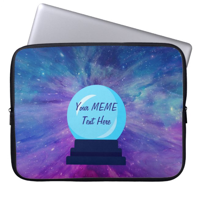 Crystal Ball Creëer je eigen MEME Laptop Sleeve (Voorkant)