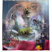 Crystal Ball Halloween Witch Shower Curtain Douchegordijn (Voorkant)