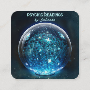 Crystal Ball Psychic Medium Tarot Reader Vierkante Visitekaartje