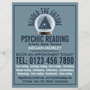 Crystal Ball, psychische lezing Adverteren Flyer