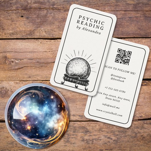  Crystal Ball Psychische Medium QR-code Visitekaartje