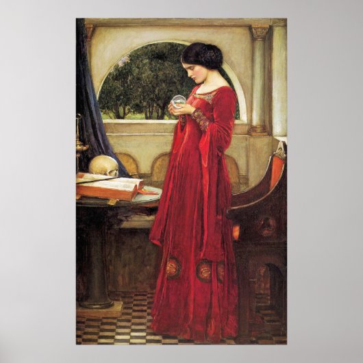 Crystal Ball van John Waterhouse Poster (Voorkant)