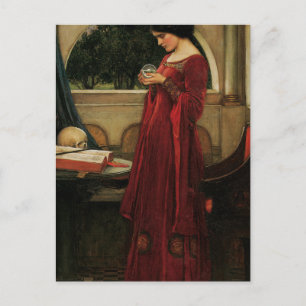 Crystal Ball Woman Waterhouse Painting Briefkaart
