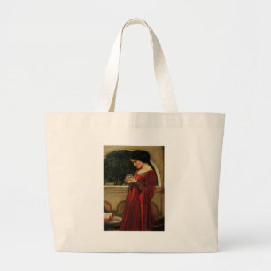 Crystal Ball Woman Waterhouse Painting Grote Tote Bag