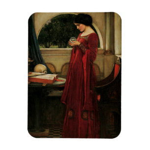 Crystal Ball Woman Waterhouse Painting Magneet