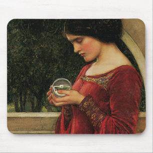 Crystal Ball Woman Waterhouse Painting Muismat