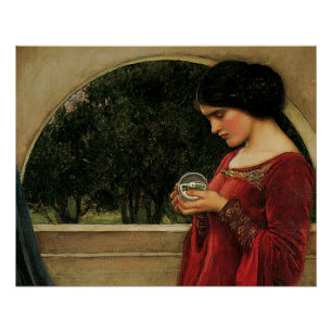 Crystal Ball Woman Waterhouse Painting Perfect Poster