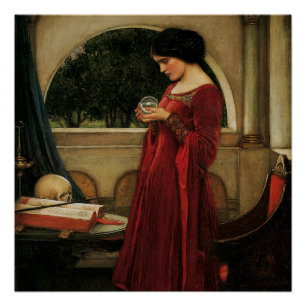 Crystal Ball Woman Waterhouse Painting Perfect Poster