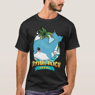 CRYSTAL BEACH TEXAS Cute Baby Dolphin Beach Souven T-shirt
