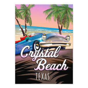 Crystal Beach Texas reisposter Foto Afdruk