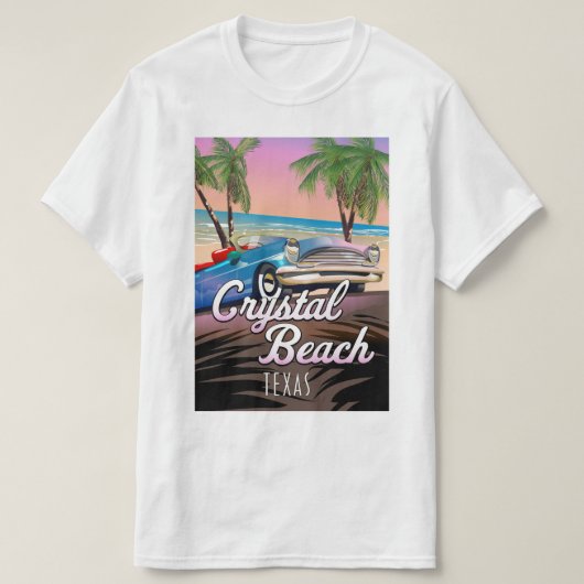 Crystal Beach Texas reisposter T-shirt (Design voorkant)