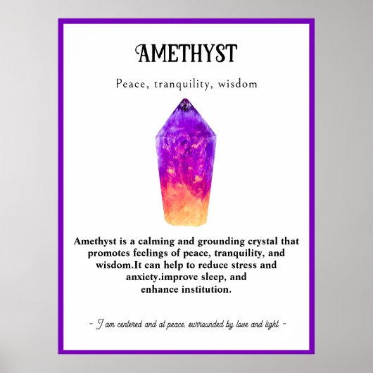 Crystal Betekenis Healing, Edelsteen, Spirituele W Poster (Voorkant)