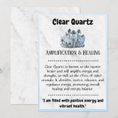 Crystal Betekenis Kaart - Clear Quartz (Voorkant / Achterkant)