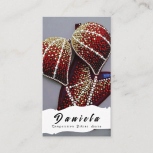 Crystal Bikini Fitness Competition Suits Women Bus Visitekaartje