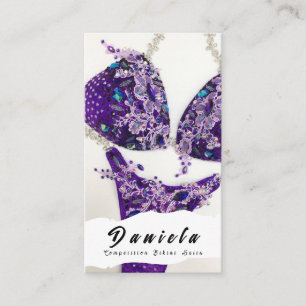 Crystal Bikini Fitness Competition Suits Women Bus Visitekaartje