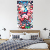 Crystal Blooms Wonderland: Peacock Canvas Kunst (Insitu (Slaapkamer))