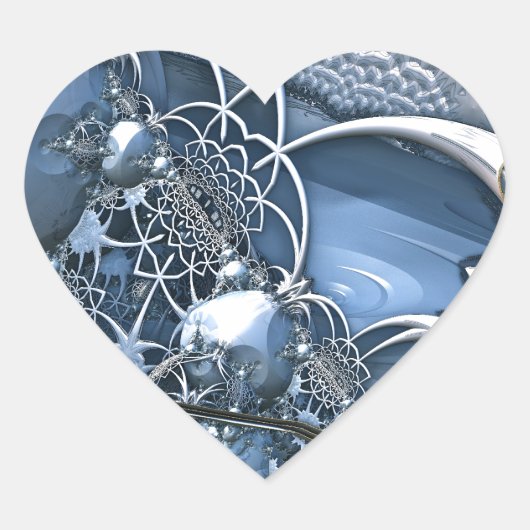 Crystal Blue Allure Hart Sticker (Voorkant)