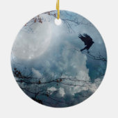 Crystal Blue Crow Sky Keramisch Ornament (Achterkant)