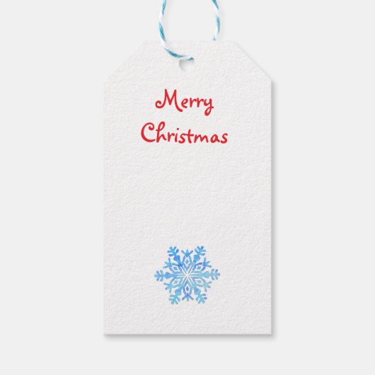 Crystal Blue Snowflake Design Cadeaulabel (Achterkant)