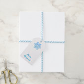 Crystal Blue Snowflake Design Cadeaulabel (Met Touw)