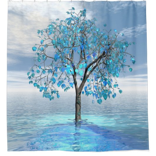 Crystal Blue-structuur Douchegordijn (Voorkant)