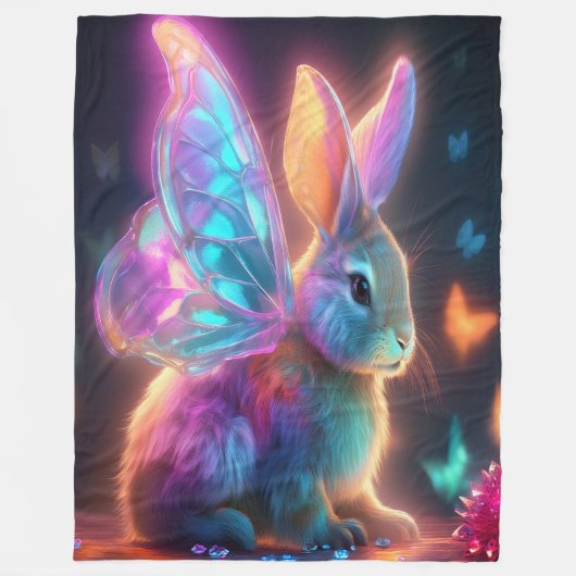 Crystal Bunny Fleece Deken (Voorkant)