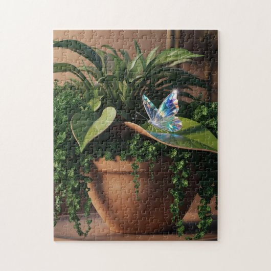 Crystal Butterfly & Greenery Puzzel (Verticaal)