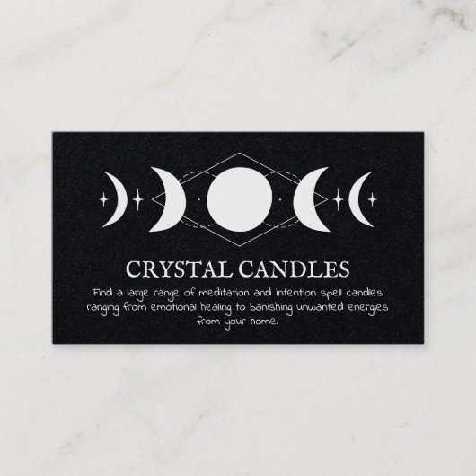 Crystal Candle Moon Spell Visitekaartje (Voorkant)