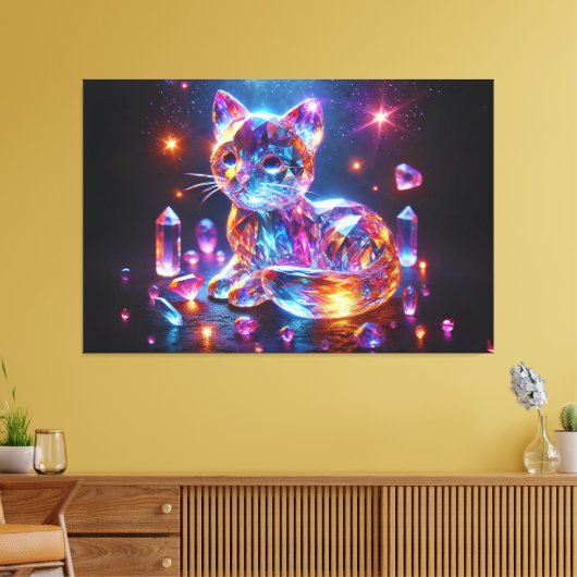 Crystal Cat Canvas Afdruk (Insitu (Woonkamer))