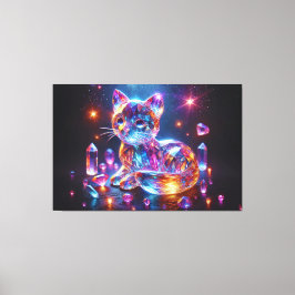 Crystal Cat Canvas Afdruk