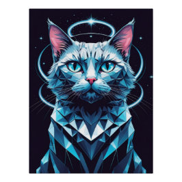 Crystal Cat geometrische vectorkunst Perfect Poster
