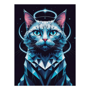 Crystal Cat geometrische vectorkunst Perfect Poster