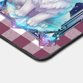 Crystal Cat Paarse zwart geruite schattige witte k Bureaumat (Hoek)