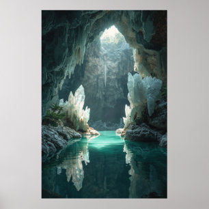 "Crystal Cavern Oasis Poster murale - Cave mystiqu