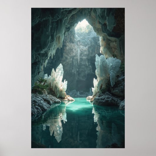 Crystal Cavern Oasis Wall Poster – Mystieke Grot (Voorkant)