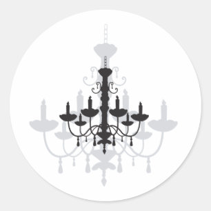 Crystal Chandelier Black Gothic and Shadow Ronde Sticker
