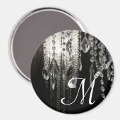 Crystal Chandelier Chic Monogram Initiaal Magnet Magneet (Voorkant / Achterkant)