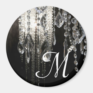 Crystal Chandelier Chic Monogram Initiaal Magnet Magneet