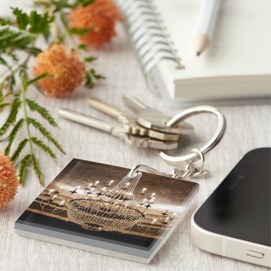 Crystal Chandelier Dazzle Glitz Glam Sleutelhanger (Voorkant Rechts)