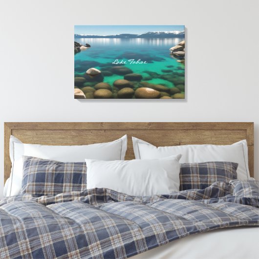 Crystal Clear Lake Tahoe Landschap Art Foto Canvas Afdruk (Insitu (Slaapkamer))