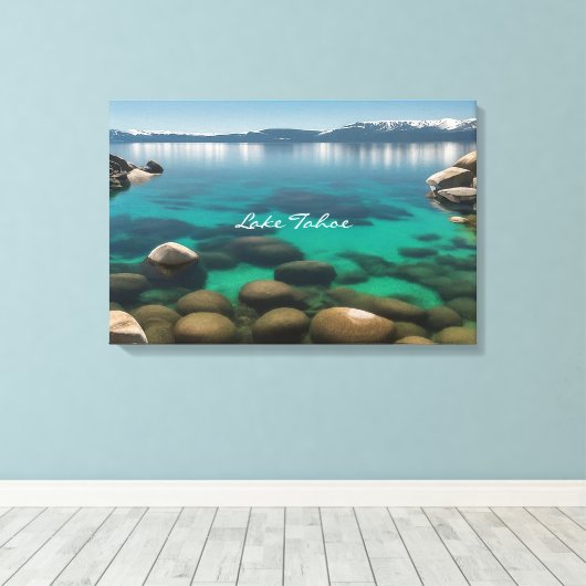 Crystal Clear Lake Tahoe Landschap Art Foto Canvas Afdruk (Insitu (Houten vloer))