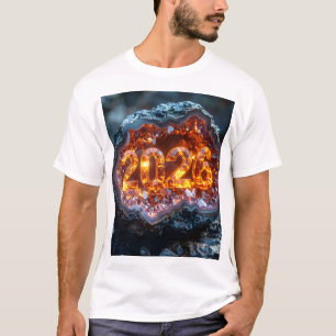 Crystal Core 2026 – Vurige Cijfers in Geode Gloed T-shirt