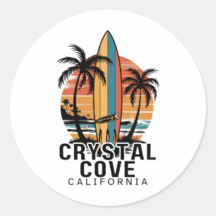 Crystal Cove State Park Californië Surfen Surfer  Ronde Sticker