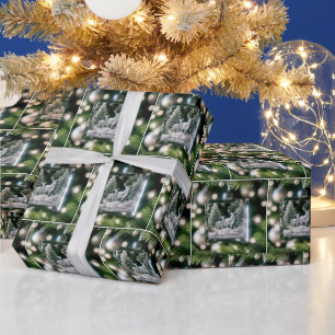 Crystal Deer Ornament op Pine Tree Cadeaupapier