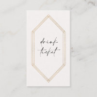 Crystal Drink Ticket Bar Token Carte Mariage C100