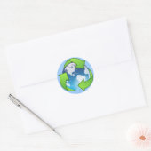 Crystal earth wereldbol recyclen icon ronde sticker (Envelop)