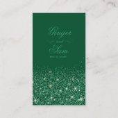Crystal Emerald Glitter Wedding Registry Kaart (Achterkant)