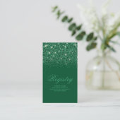 Crystal Emerald Glitter Wedding Registry Kaart (Staand voorkant)