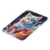 Crystal Fantasy Kat Kunstwerk Magneet (Linkerzijde)