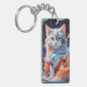 Crystal Fantasy Kat Kunstwerk Sleutelhanger (Voorkant Links)